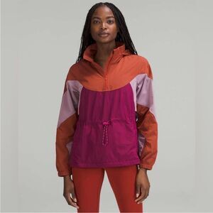 Lululemon Evergreen Anorak Jacket 4 Pullover Packable Pink Lychee
